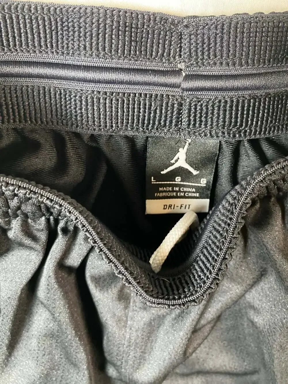 Jordan Dri-FIT Basketball Shorts Black with Grey Piping Men's Size Large (1278)